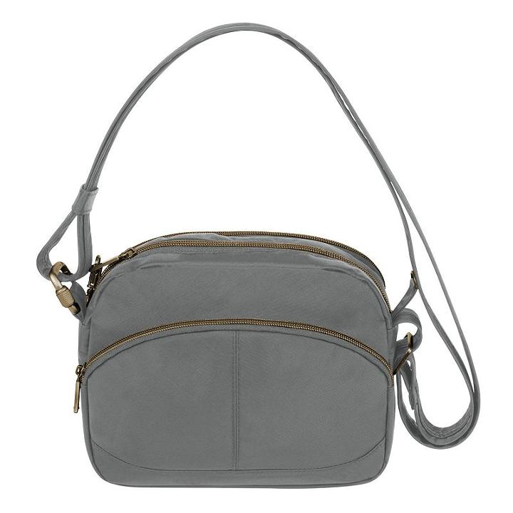 Travelon Signature Rfid-blocking Anti-theft Shoulder Bag, Adult Unisex, Grey
