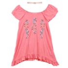 Girls 7-16 Speechless Floral Embroidered Tunic Top With Choker Necklace, Size: Xl, Red