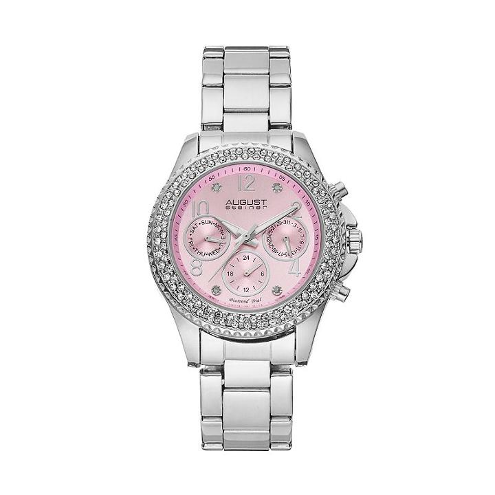 August Steiner Women's Diamond & Crystal Swiss Watch, Grey