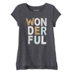 Girls 4-10 Jumping Beans&reg; Graphic Step Hem Tee, Girl's, Size: 7, Grey