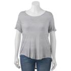 Juniors' Plus Size So&reg; Open Back Tee, Teens, Size: 2xl, Med Grey