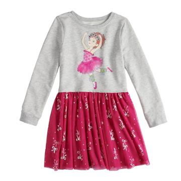 Disney's Fancy Nancy Girls 4-10 Ballerina Tulle Dress By Jumping Beans&reg;, Size: 5, Light Grey