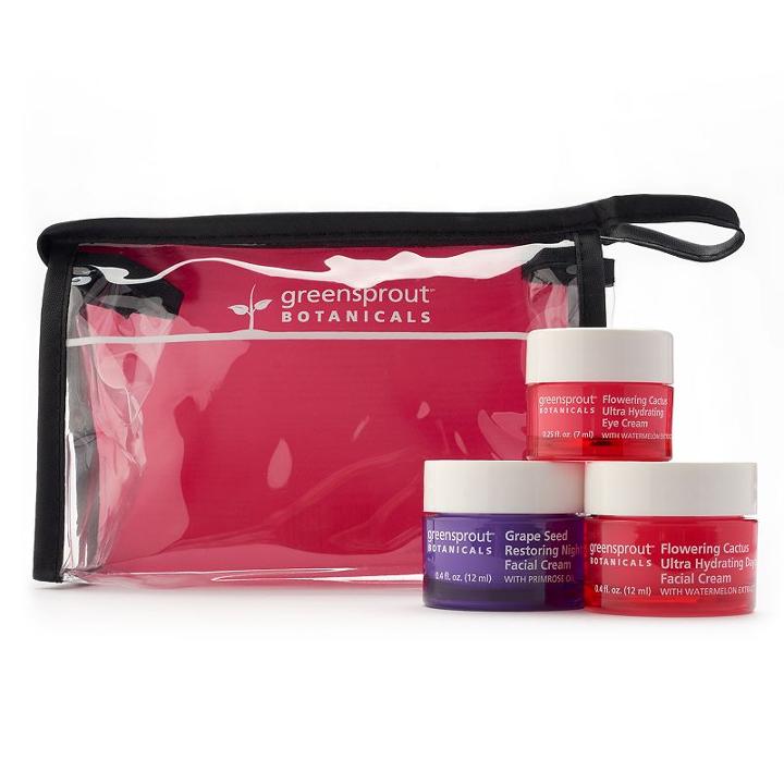 Greensprout Botanicals 3-pc. Day & Night Facial Gift Set, Purple/ivory (grape/cream)