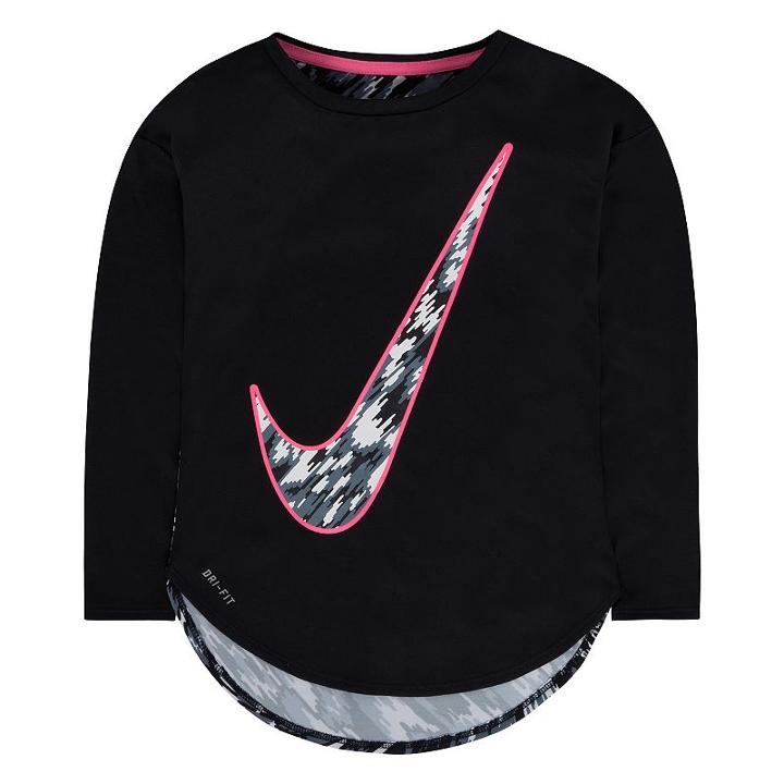 Girls 4-6x Nike Dri-fit Printed Curved High-low Tee, Girl's, Size: 6x, Oxford