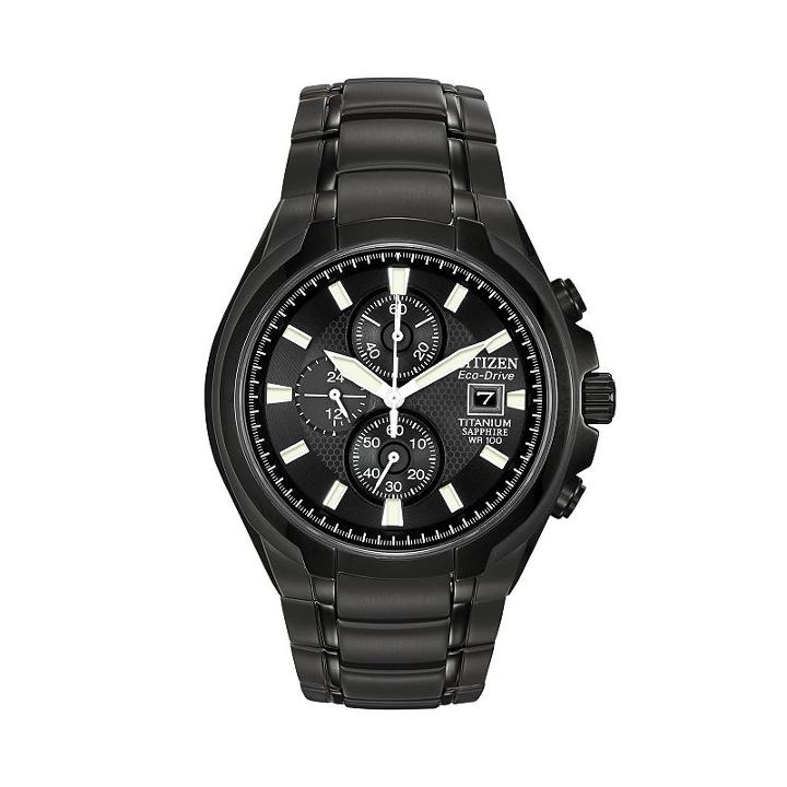 Citizen Eco-drive Titanium Black Ion Chronograph Watch - Ca0265-59e - Men