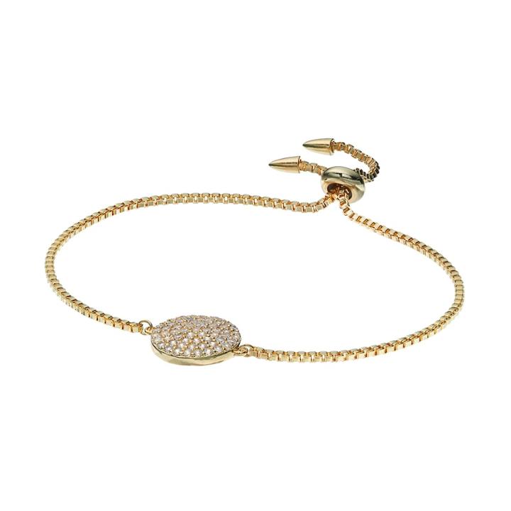 Cubic Zirconia Circle Link Lariat Bracelet, Women's, Yellow
