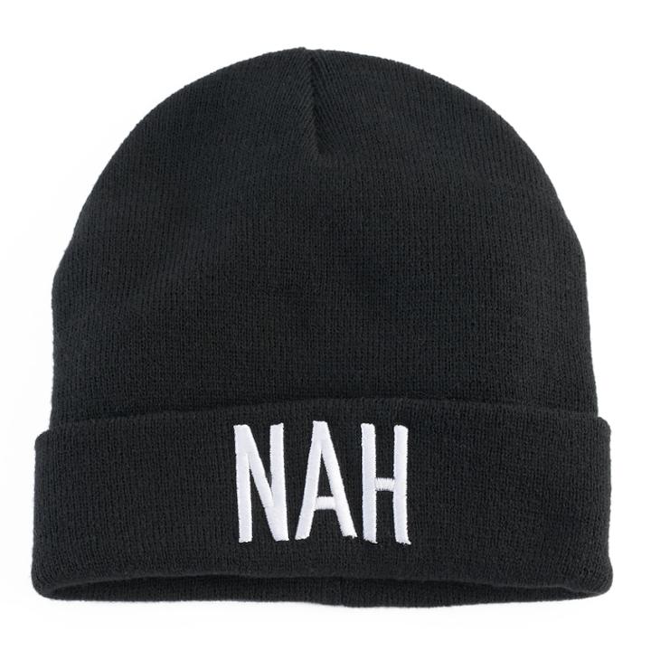 Women's Mudd&reg; Embroidered Nah Beanie, Black