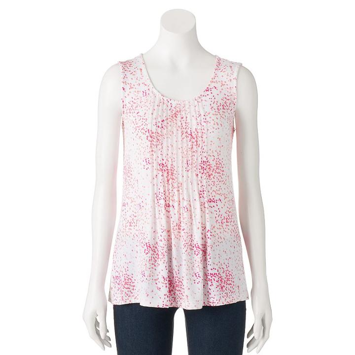 Women's Croft & Barrow Scoopneck Tank, Size: Medium, Light Pink