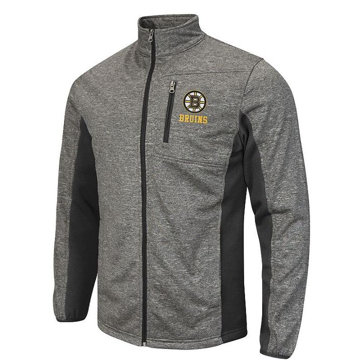 Men's Boston Bruins Space-dye Full-zip Fleece Jacket, Size: Medium, Grey