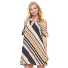 Juniors' Lily Rose Cold-shoulder Shift Dress, Teens, Size: Xl, Grey Other