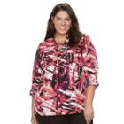 Plus Size Croft & Barrow&reg; Lace-up Blouse, Women's, Size: 3xl, Med Pink
