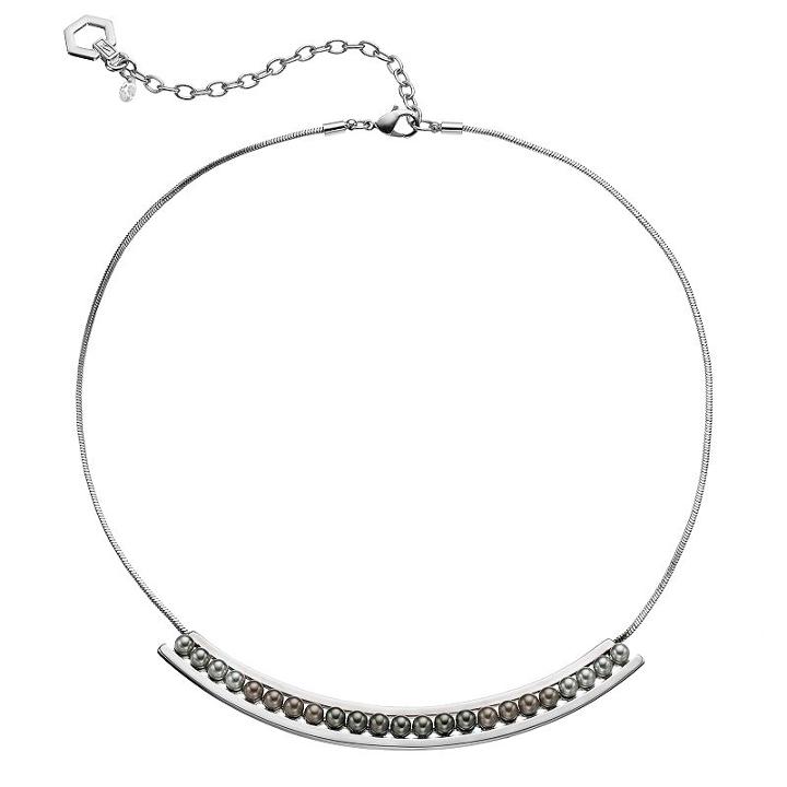 Simply Vera Vera Wang Gray Simulated Pearl Curved Bar Necklace, Women's, Grey Other