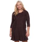 Juniors' Plus Size Cloud Chaser Marled Sweater Dress, Teens, Size: 1xl, Med Red