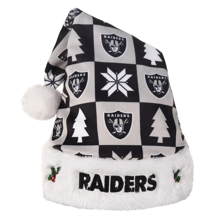 Foco Oakland Raiders Christmas Santa Hat, Multicolor