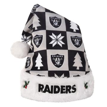 Foco Oakland Raiders Christmas Santa Hat, Multicolor