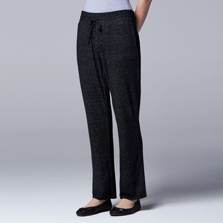 Women's Simply Vera Vera Wang Pull On Pants, Size: Small, Dark Grey
