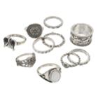 Mudd&reg; Silver Tone Elephant, Flower & Owl Ring Set, Women's, Multicolor