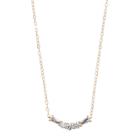 Gold 'n' Ice 10k Gold Crystal Baguette Necklace, Women's, Size: 18, White