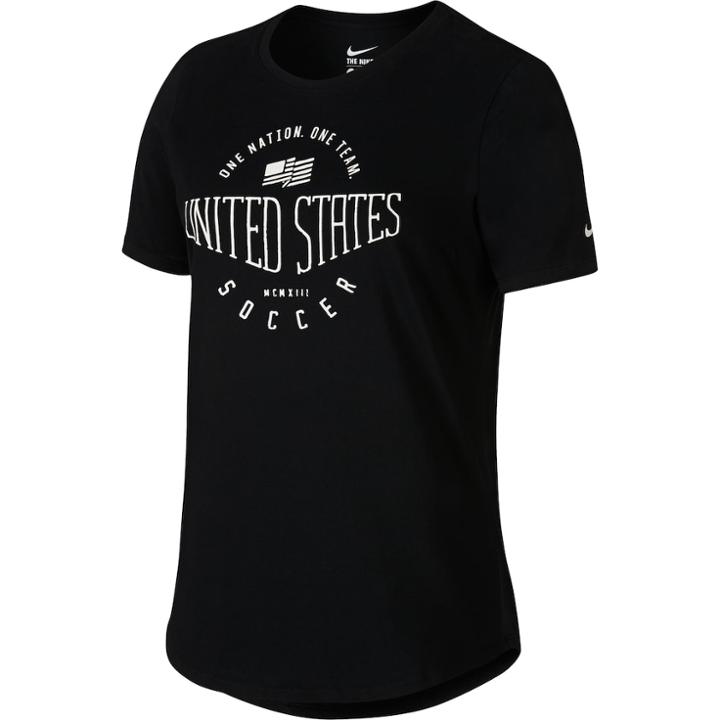 Women's Nike Usa Core Plus Crew Neck Soccer Tee, Size: Large, Grey (charcoal)
