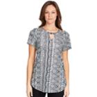 Plus Size Gloria Vanderbilt Print Keyhole Top, Women's, Size: 1xl, Black