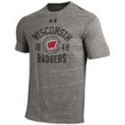 Men's Under Armour Wisconsin Badgers Heathered Tee, Size: Small, Gray