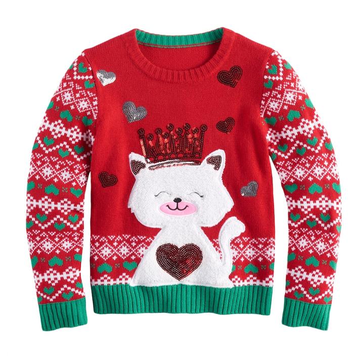 Girls 7-16 It's Our Time Ugly Christmas Sweater, Size: Xl, Brt Red