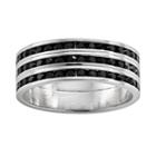 Traditions Sterling Silver Swarovski Crystal Eternity Ring, Women's, Size: 7, Black