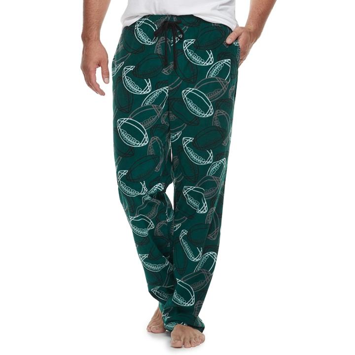 Big & Tall Croft & Barrow&reg; Patterned Microfleece Lounge Pants, Men's, Size: Xl Tall, Dark Green