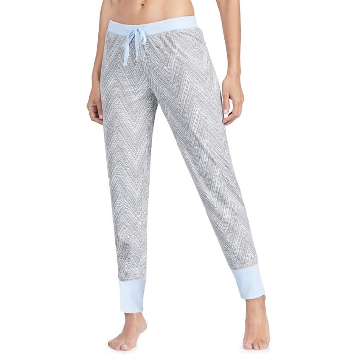 Women's Jockey Pajamas: Chevron Print Jogger Pants, Size: Large, Med Grey