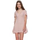 Juniors' Living Doll Button-front Dress, Teens, Size: Xl, Pink