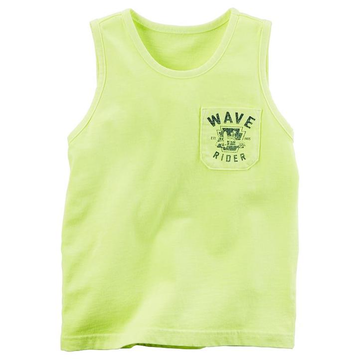 Boys 4-8 Carter's Chest Pocket Graphic Front & Back Tank Top, Boy's, Size: 8, Yellow