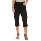 Women's Lee Comfort Waist Cargo Twill Capris, Size: 14 Avg/reg, Black