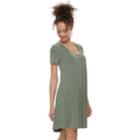 Juniors' Mudd&reg; Cupro Short Sleeve Dress, Teens, Size: Small, Med Green