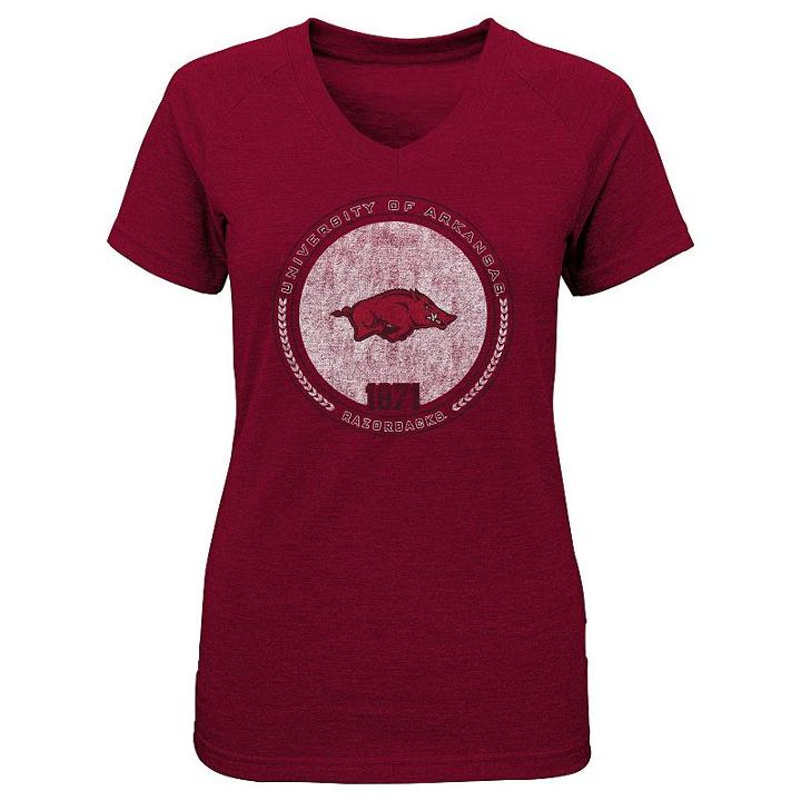 Girls 4-6x Arkansas Razorbacks Medallion Tee, Girl's, Size: L (6x), Red