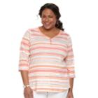 Plus Size Croft & Barrow&reg; Solid V-neck Tee, Women's, Size: 2xl, Lt Orange