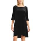 Women's Chaps Velvet Bell-sleeve Sheath Dress, Size: Medium, Black