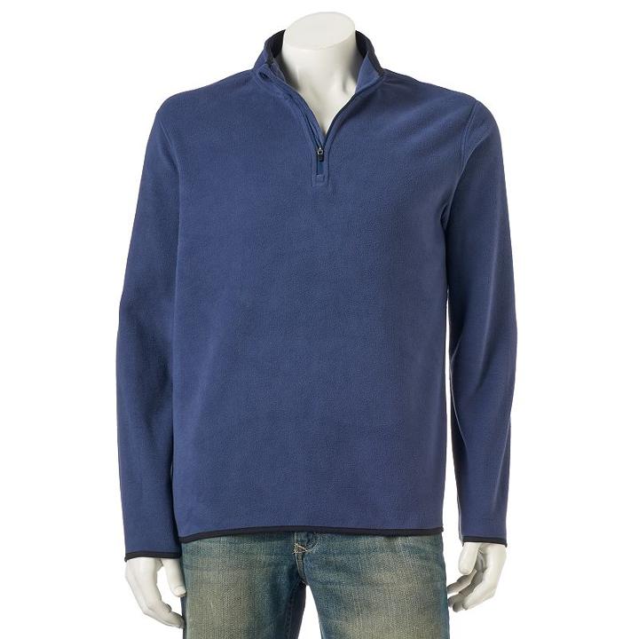 Men's Tek Gear&reg; Arctic Fleece Quarter-zip Pullover, Size: Medium, Blue (navy)