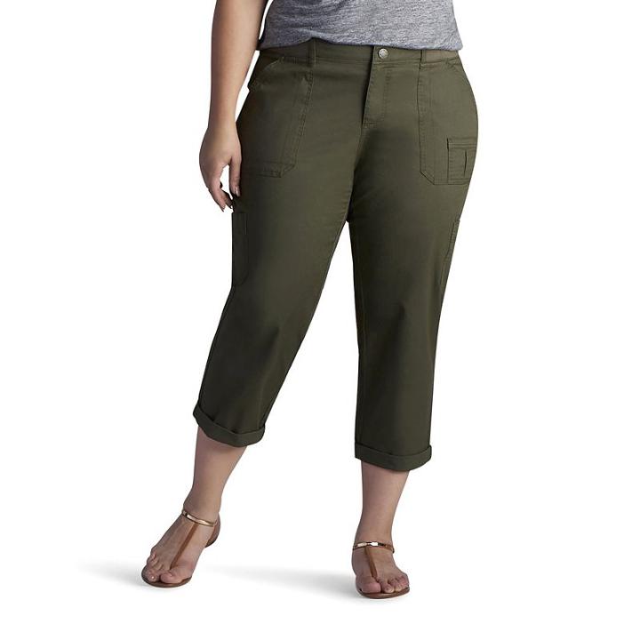 Plus Size Lee Presley Crop Cargo Pants, Women's, Size: 25 - Regular, Green Oth