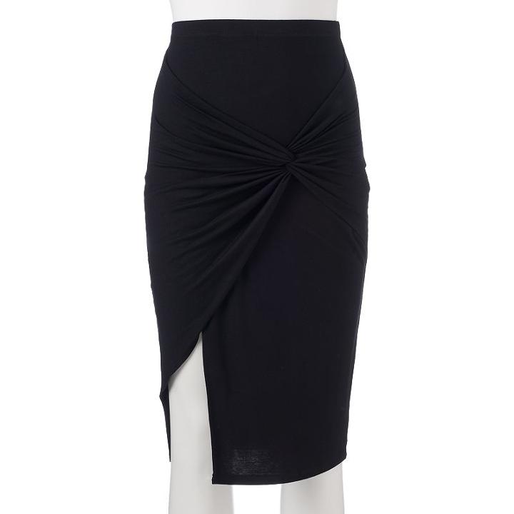 Juniors' Joe B Twist Midi Skirt, Girl's, Size: Medium, Black
