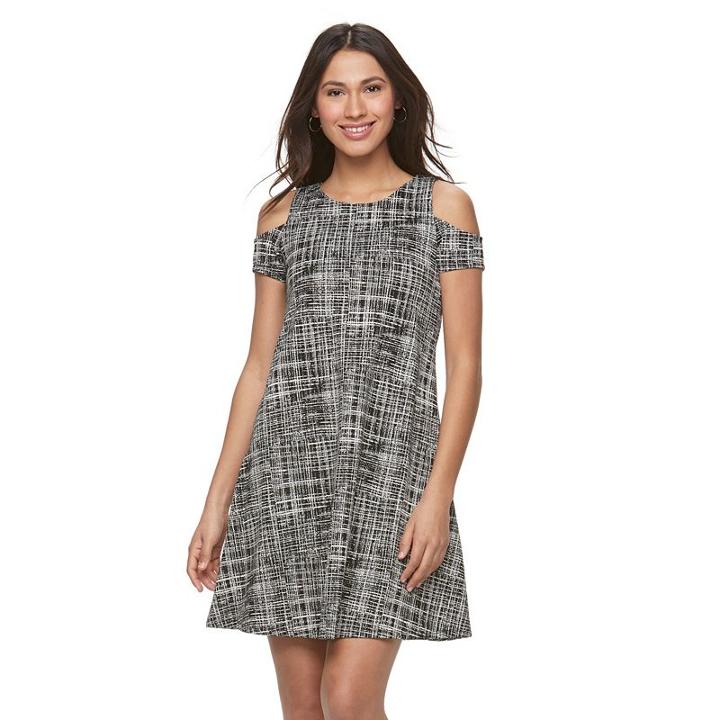 Women's Sharagano Plaid Cold-shoulder A-line Dress, Size: 4, Multicolor