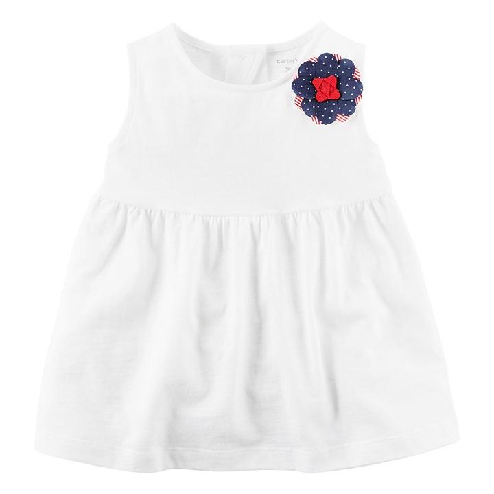 Girls 4-8 Carter's White Sleeveless Cutout Back Top, Girl's, Size: 6x