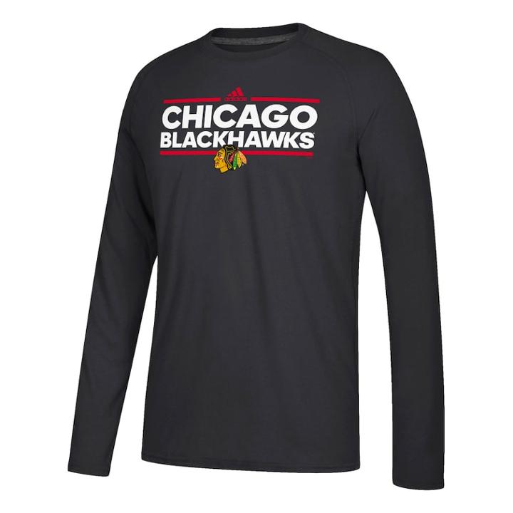 Men's Adidas Chicago Blackhawks Dassler Long-sleeved Tee, Size: Xl, Black