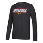 Men's Adidas Chicago Blackhawks Dassler Long-sleeved Tee, Size: Xl, Black