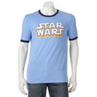 Men's Star Wars Logo Ringer Tee, Size: Medium, Med Blue