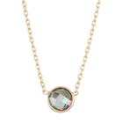 10k Gold Mystic Topaz Circle Pendant Necklace, Women's, Size: 17, Green