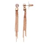Brilliance Swarovski Crystal Hoop Earrings Chain Chandelier Earrings, Women's, Pink