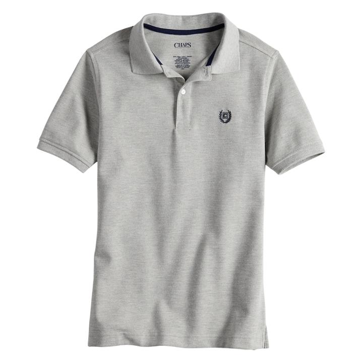 Boys 8-20 Chaps Solid Polo, Size: 6-7, Light Grey
