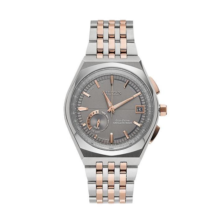 Citizen Eco-drive Men's Satellite Wave Two Tone Stainless Steel World Time Gps Watch - Cc3026-51h, Multicolor