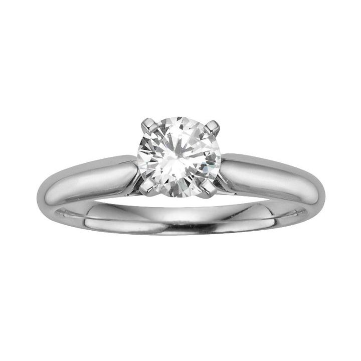 Round-cut Igl Certified Diamond Solitaire Engagement Ring In 14k White Gold (3/4 Ct. T.w.), Women's, Size: 8.50