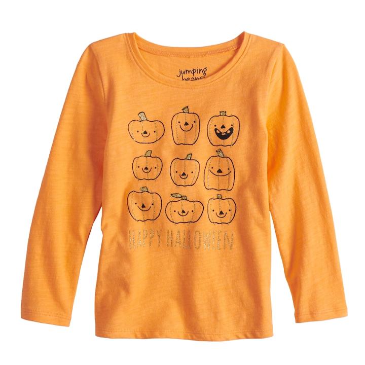 Baby Girl Jumping Beans&reg; Long Sleeve Holiday Graphic Tee, Size: 24 Months, Med Orange